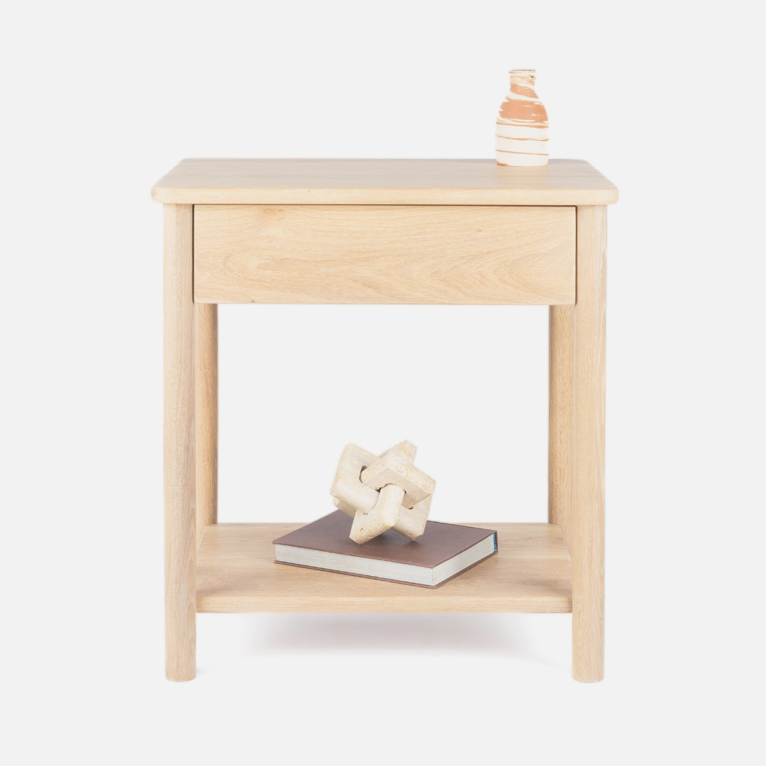 Scalla Oak Bedside Table - Natural