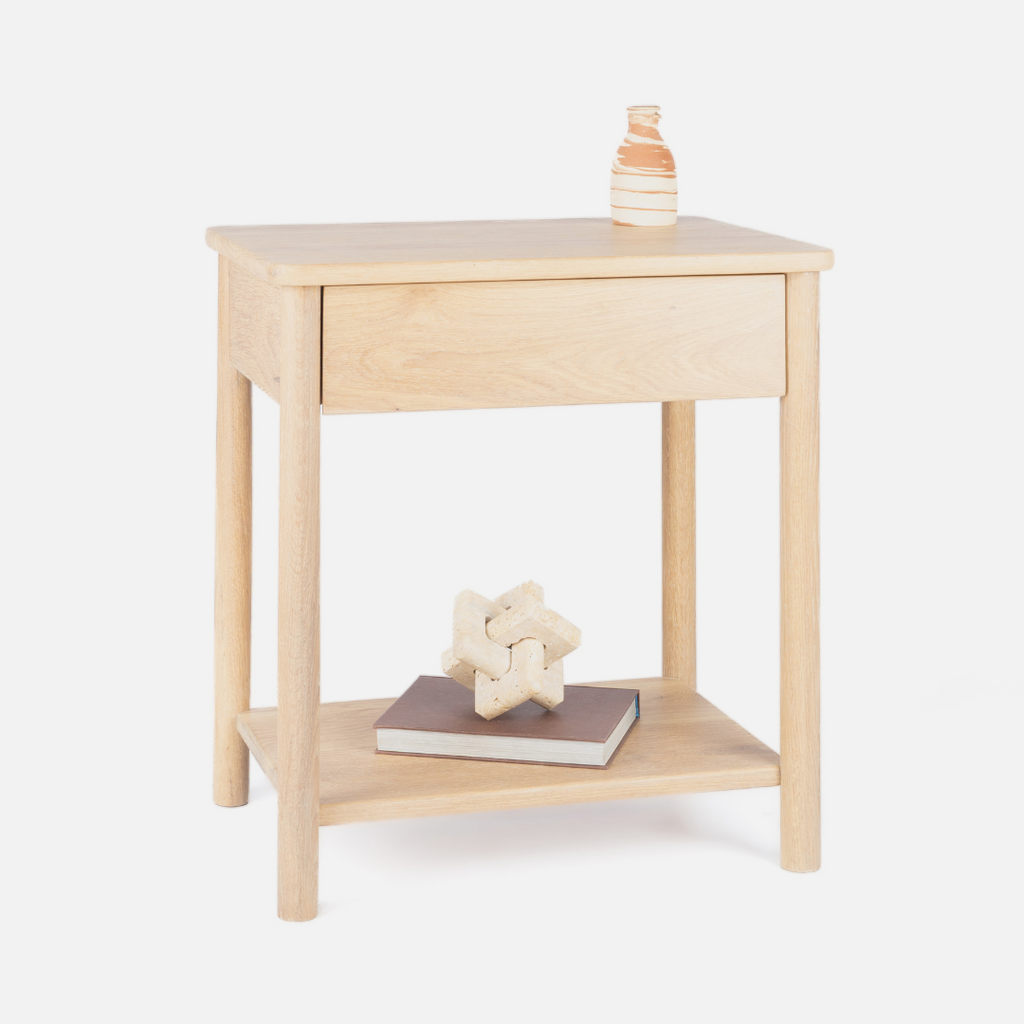 Scalla Oak Bedside Table - Natural