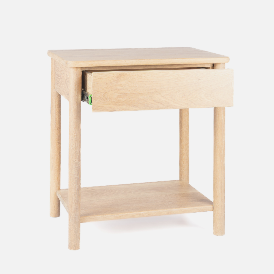 Scalla Oak Bedside Table - Natural