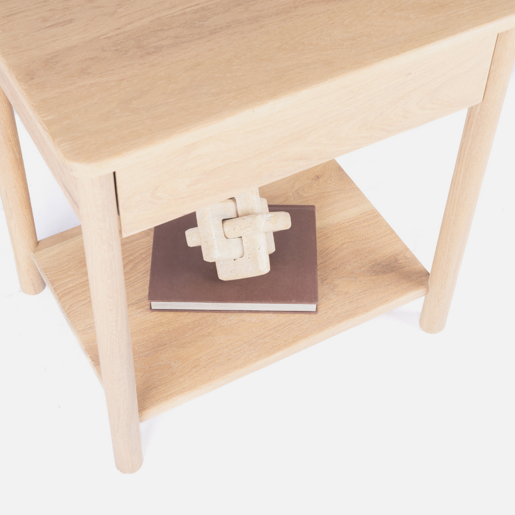 Scalla Oak Bedside Table - Natural
