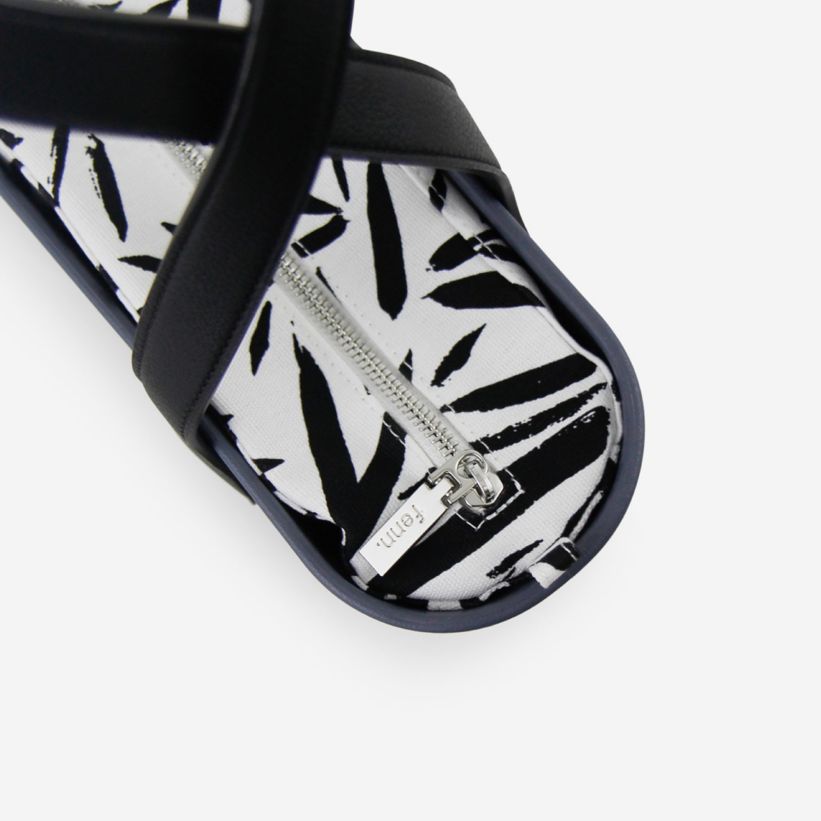 Petite Handbag - Denim - Stripe Inner - Black Handles