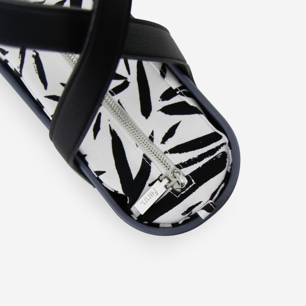 Petite Handbag - Denim - Stripe Inner - Black Handles