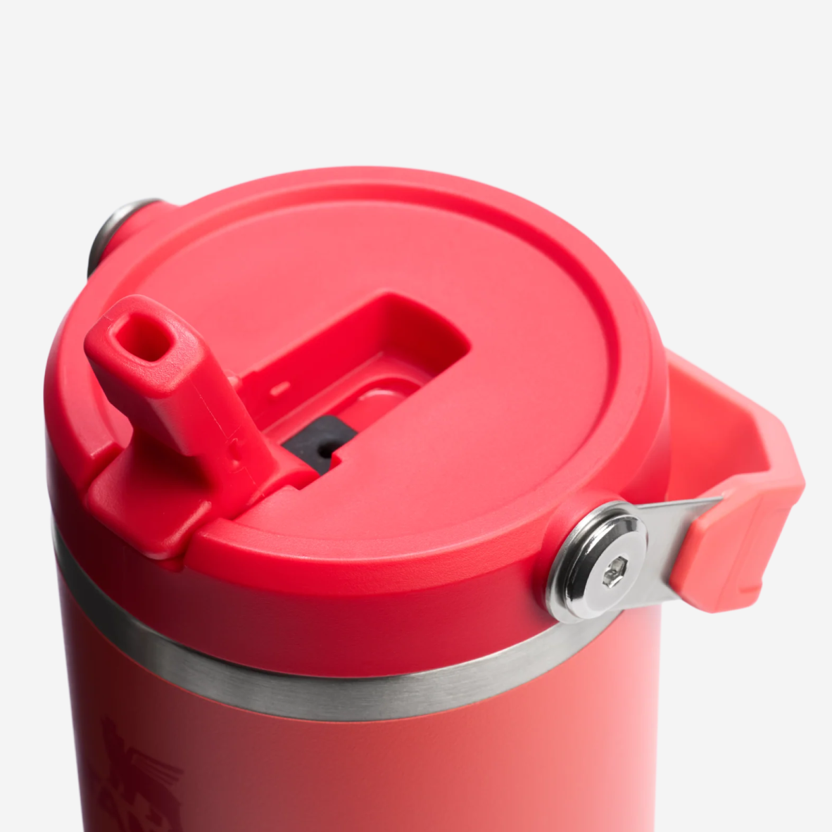 The IceFlow Flip Straw Water Bottle 890ml - Hot Coral