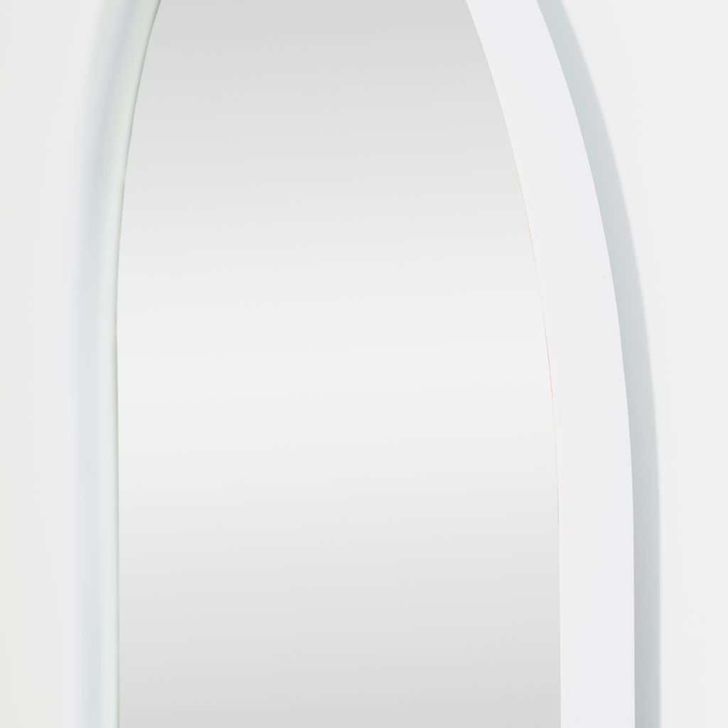 Deep Frame Pill Mirror - White