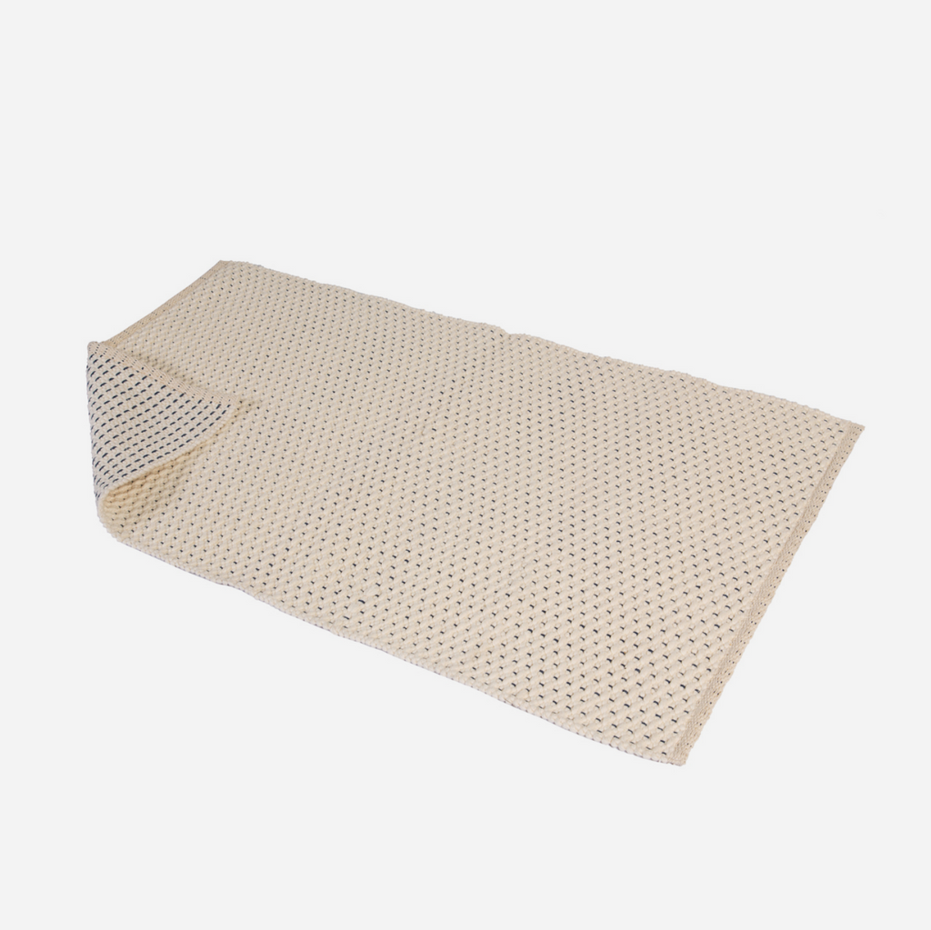 Fancy Twill Rug - Navy Pinstripe