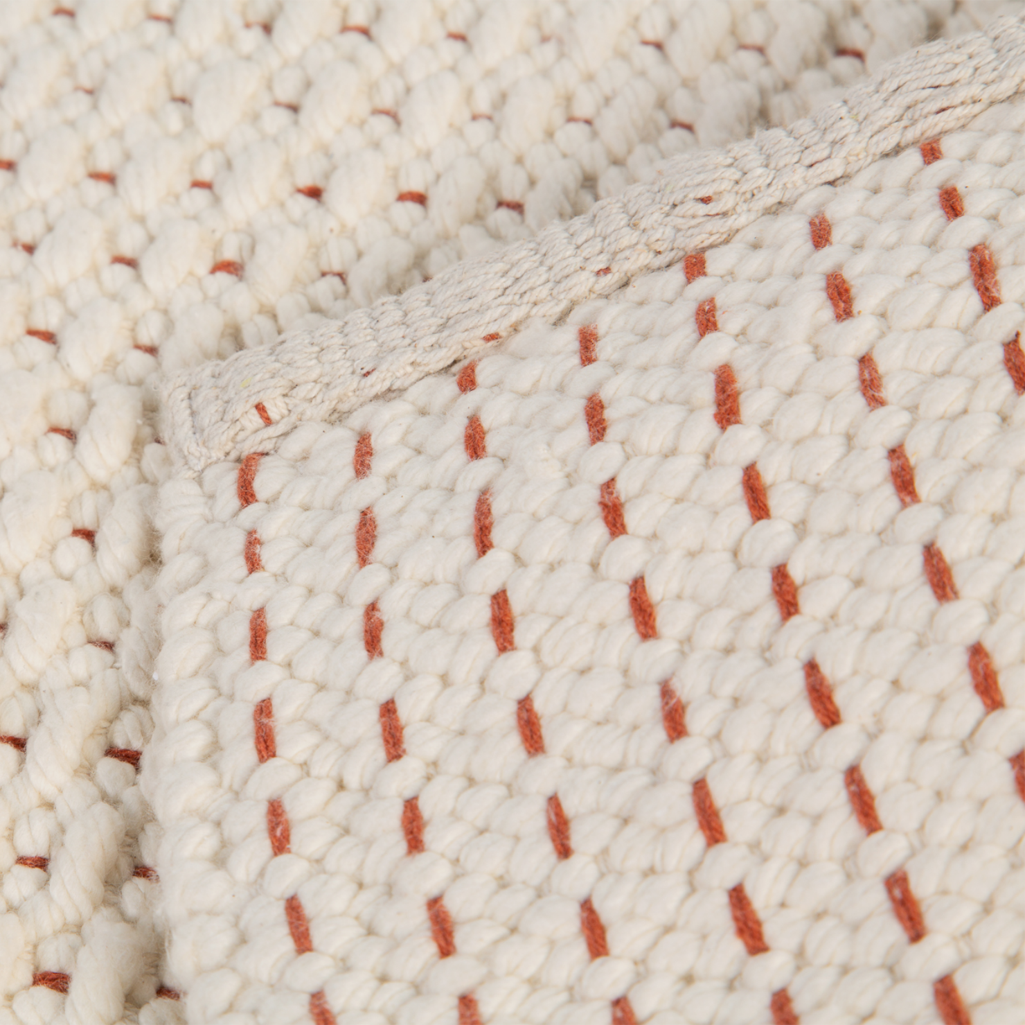 Fancy Twill Rug - Terra Cotta Pinstripe