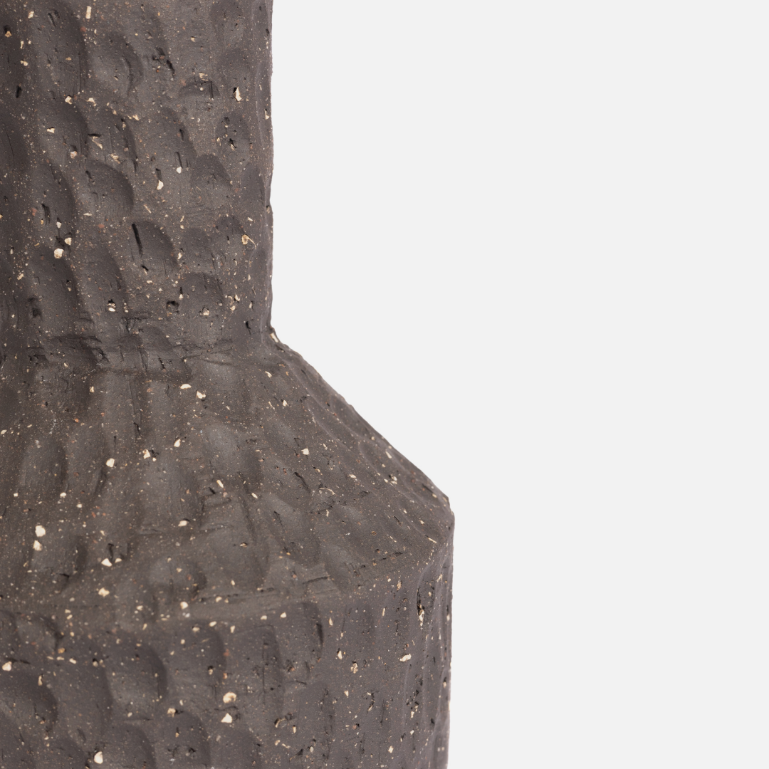 Etched Bottle Vase - Charcoal