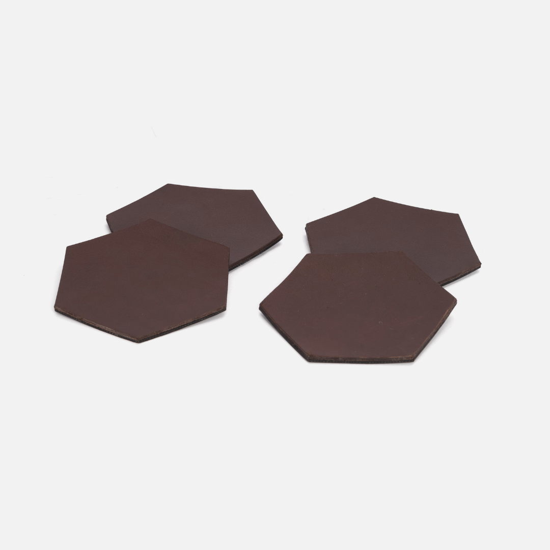 Hexagon Coasters Set Of 4 - Chocolate