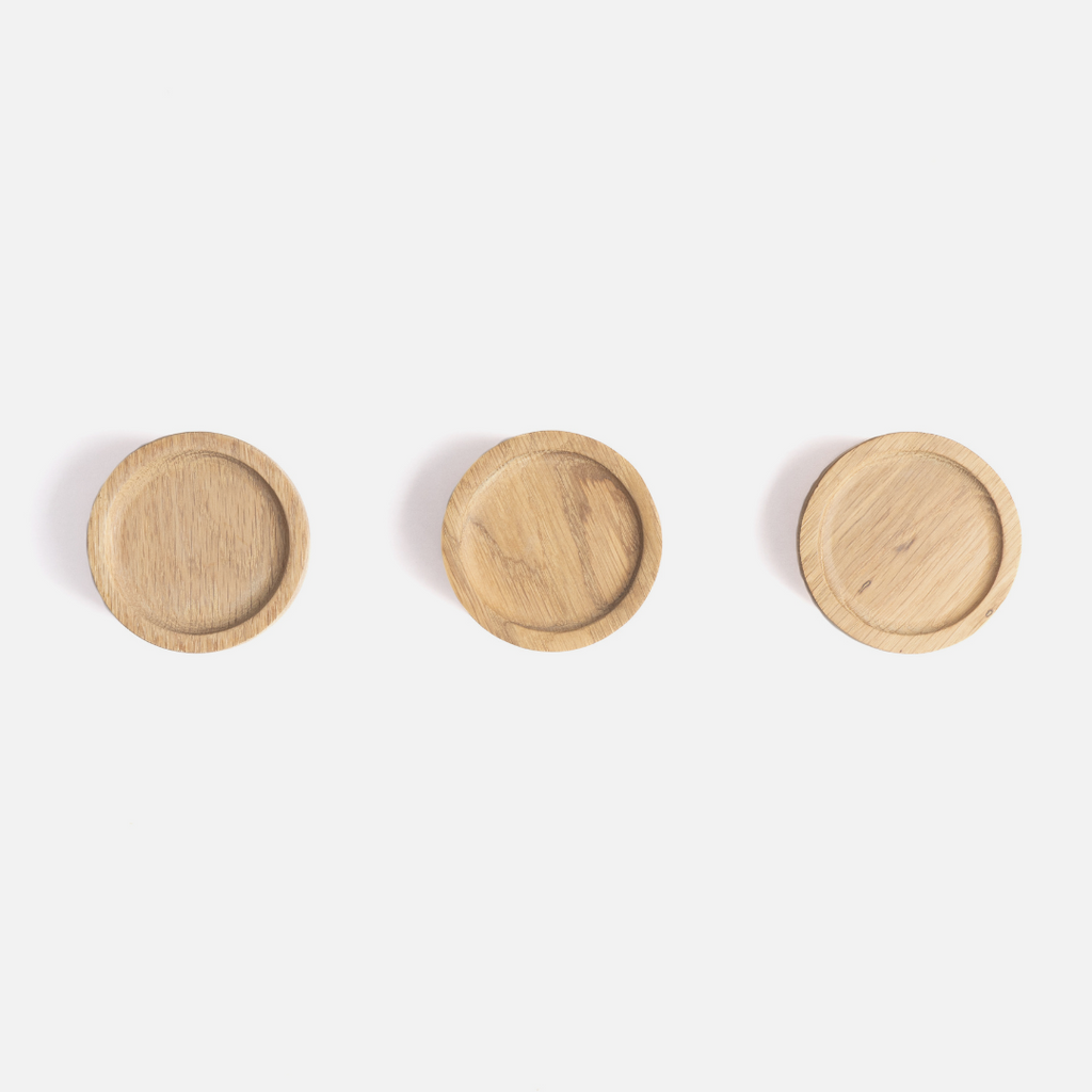 Trio Oak Wall Hooks - Natural