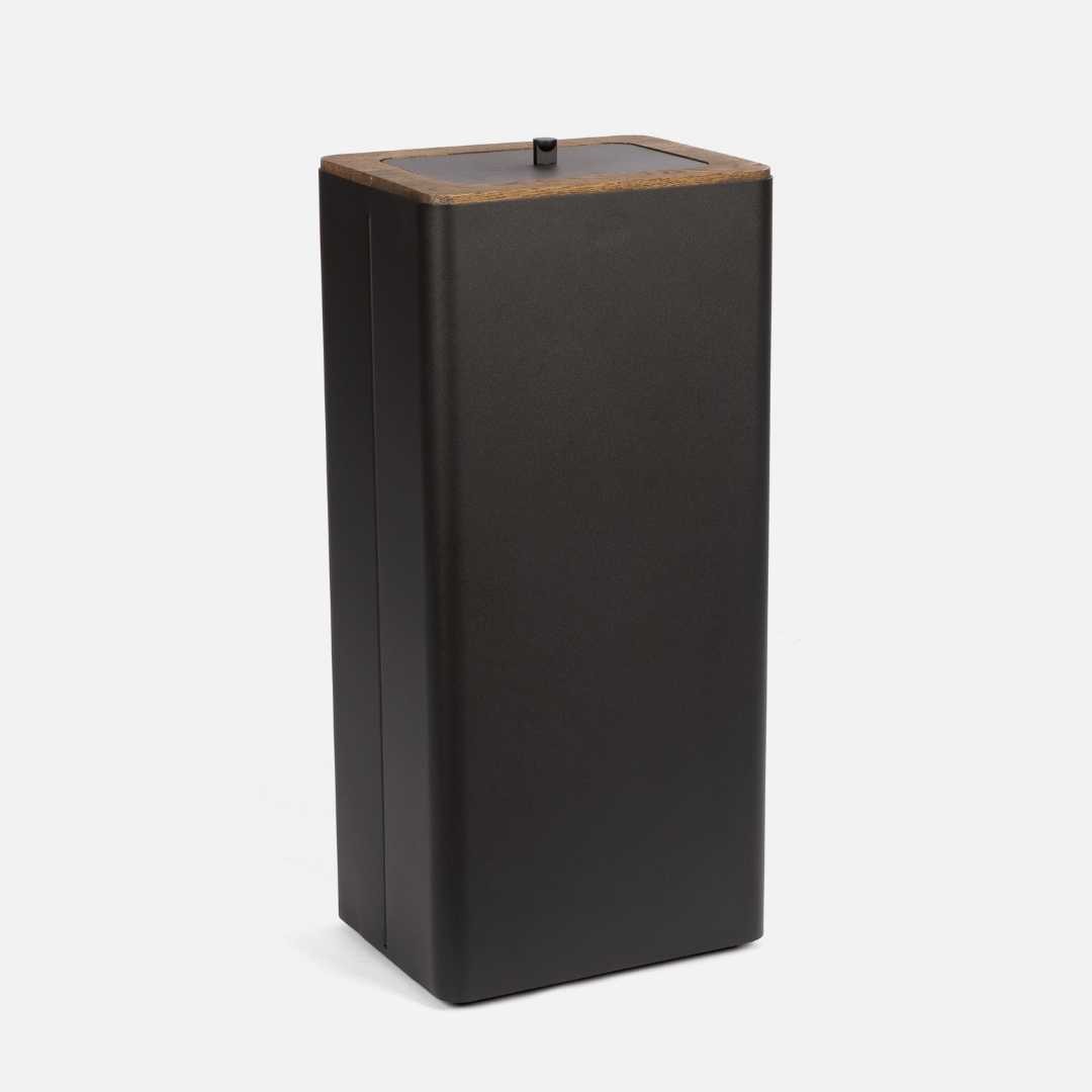 Lacuna Tall Bin - Black / Dark Oak