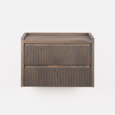 The Monolith Floating Bedside - Smoke Brown Oak