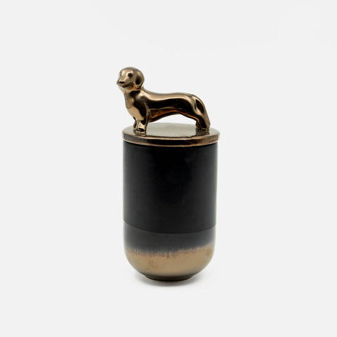 Love You Long Time Canister - Black & Bronze