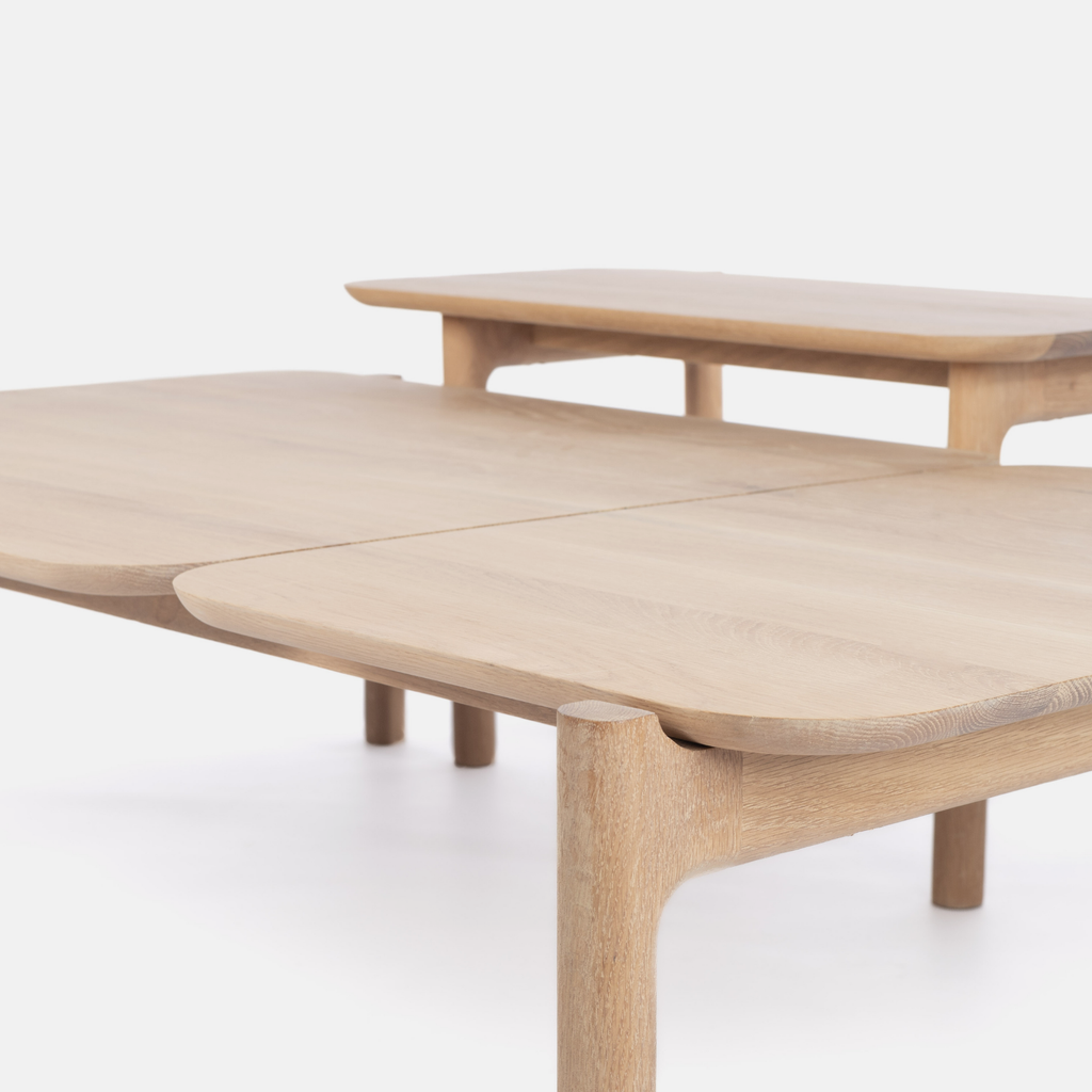 Akari Oversize Nesting Table Set- Solid Oak