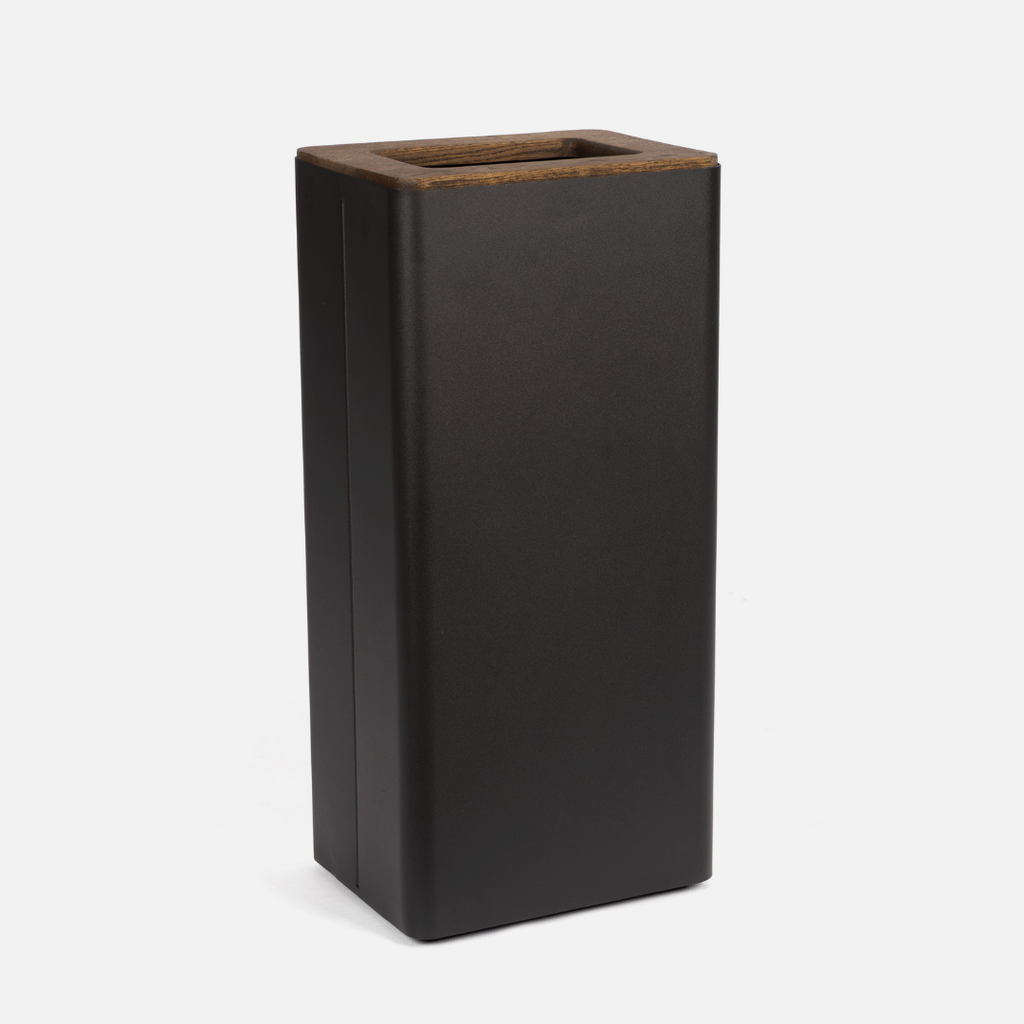 Lacuna Tall Bin - Black / Dark Oak
