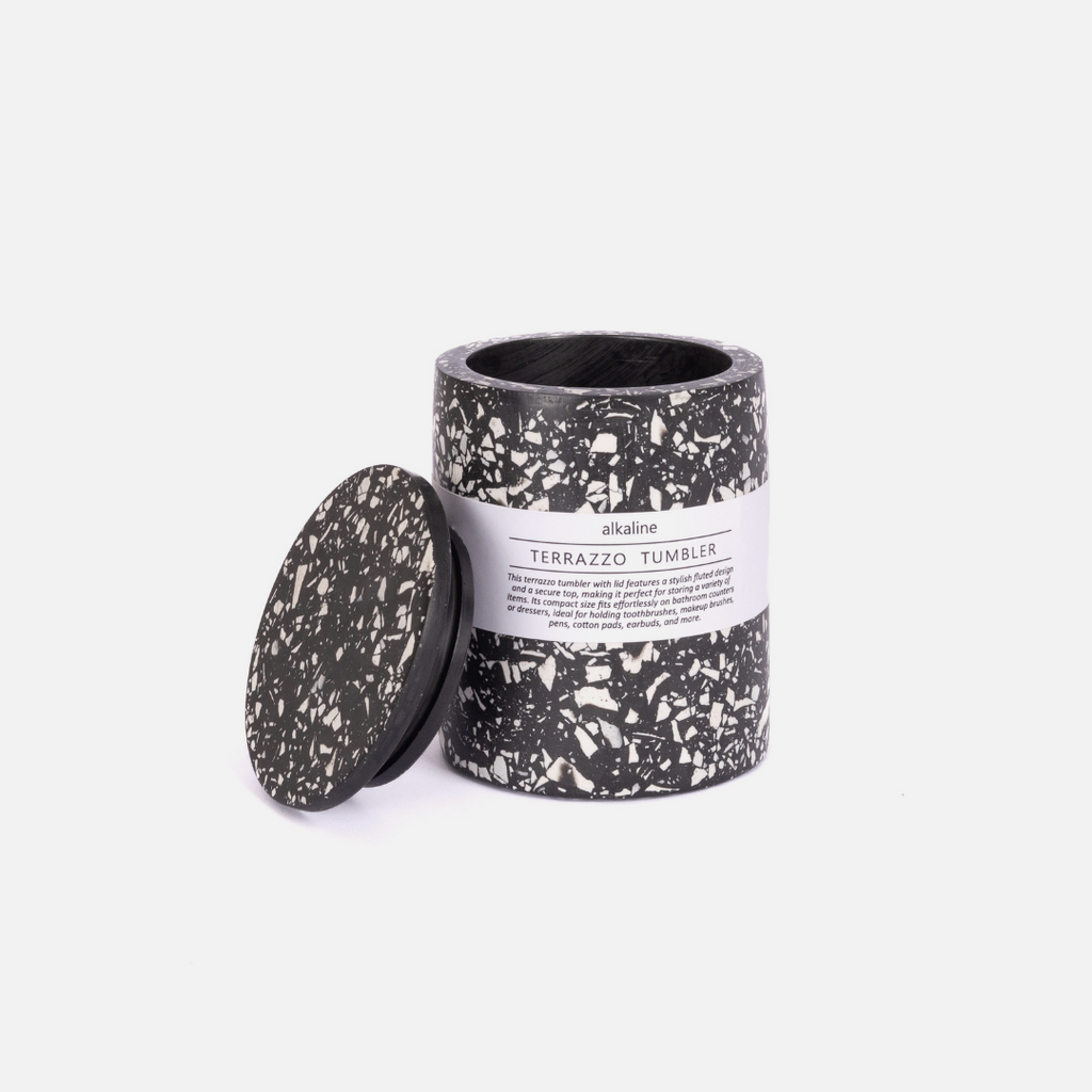 Tumbler With Lid - Terrazzo Black