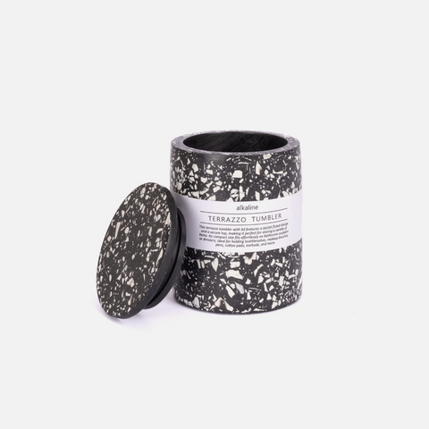 Tumbler With Lid - Terrazzo Black