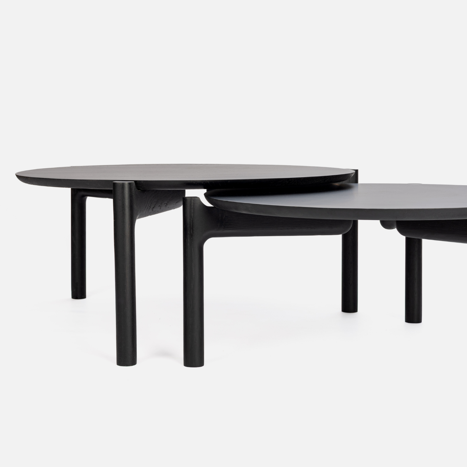 Akari Round Nesting Tables - Ebony Oak