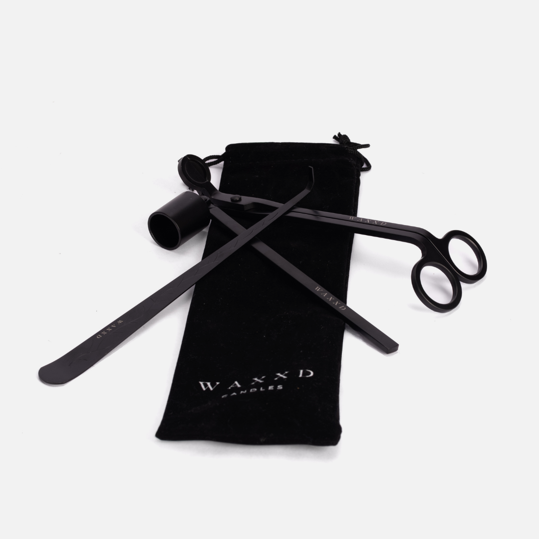 Candle Care Trio Kit & Velvet Bag - Matte Black