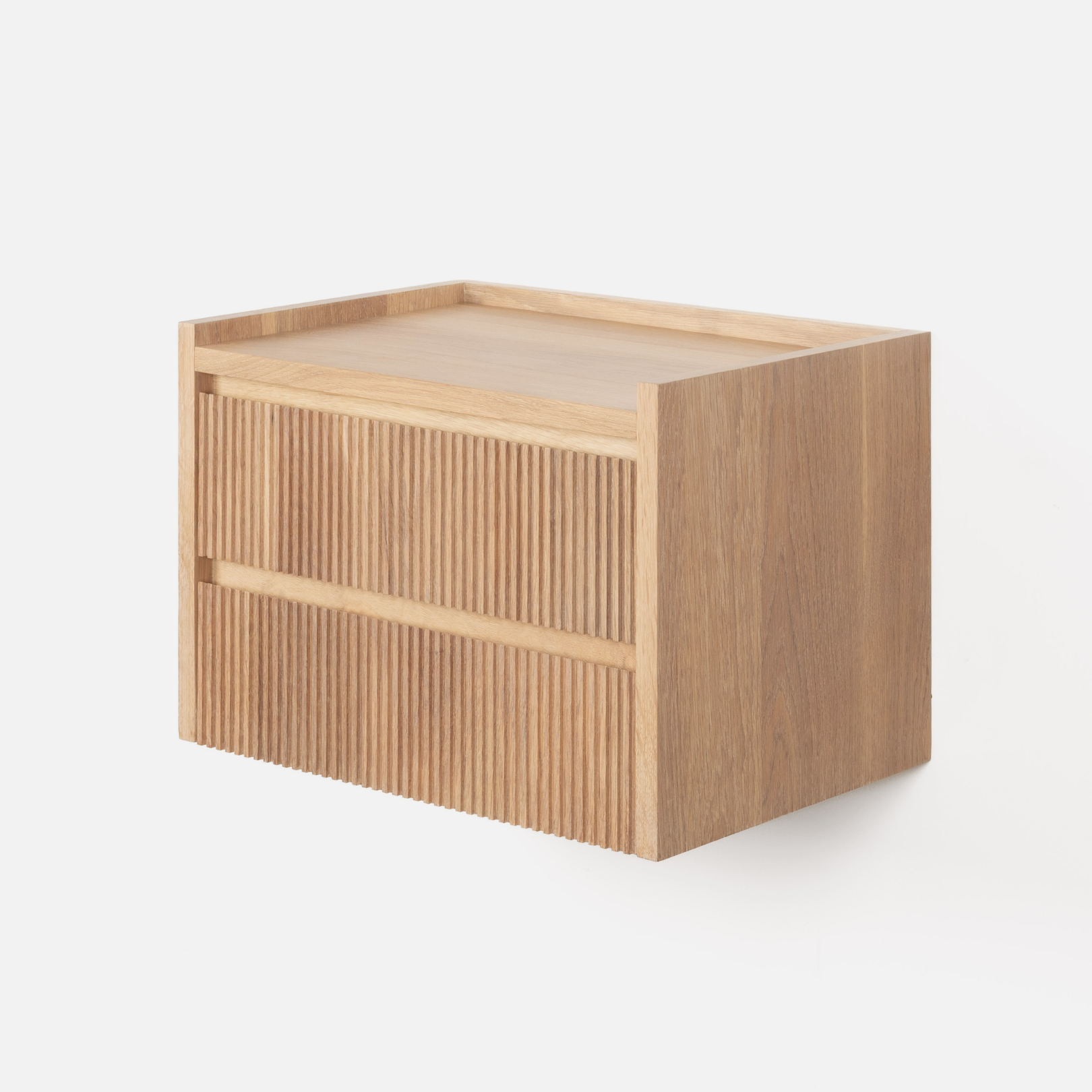 The Monolith Floating Bedside - Light Oak