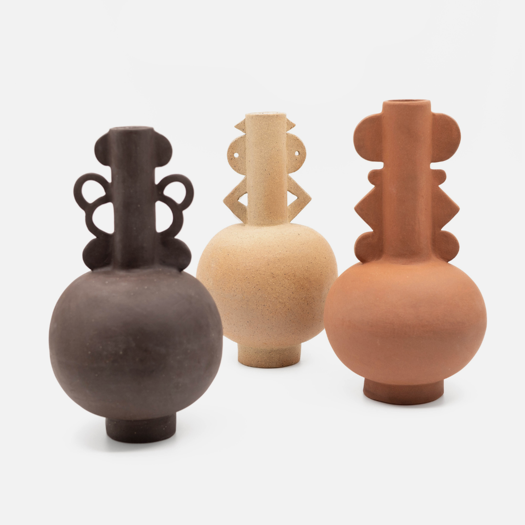 Trio Totem Vase - Black