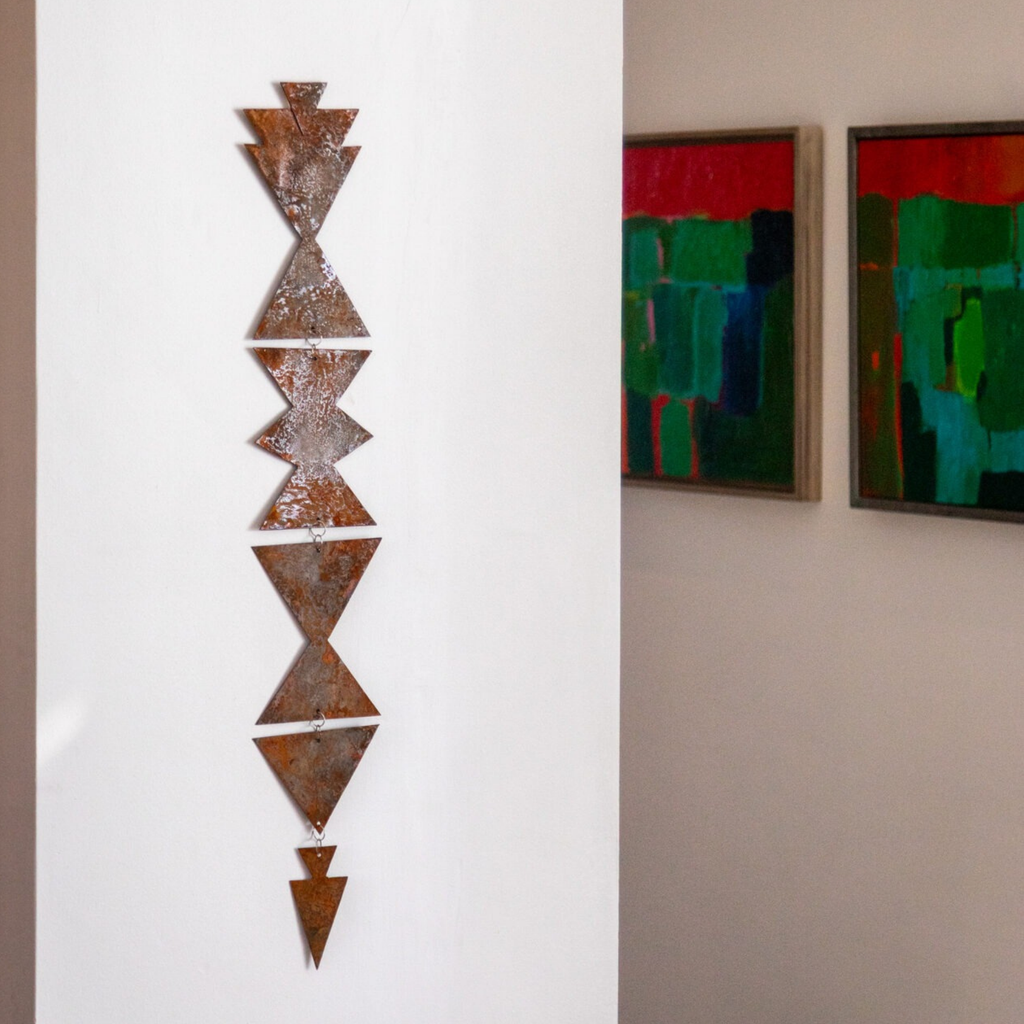 Metal African Wall Art in a modern home