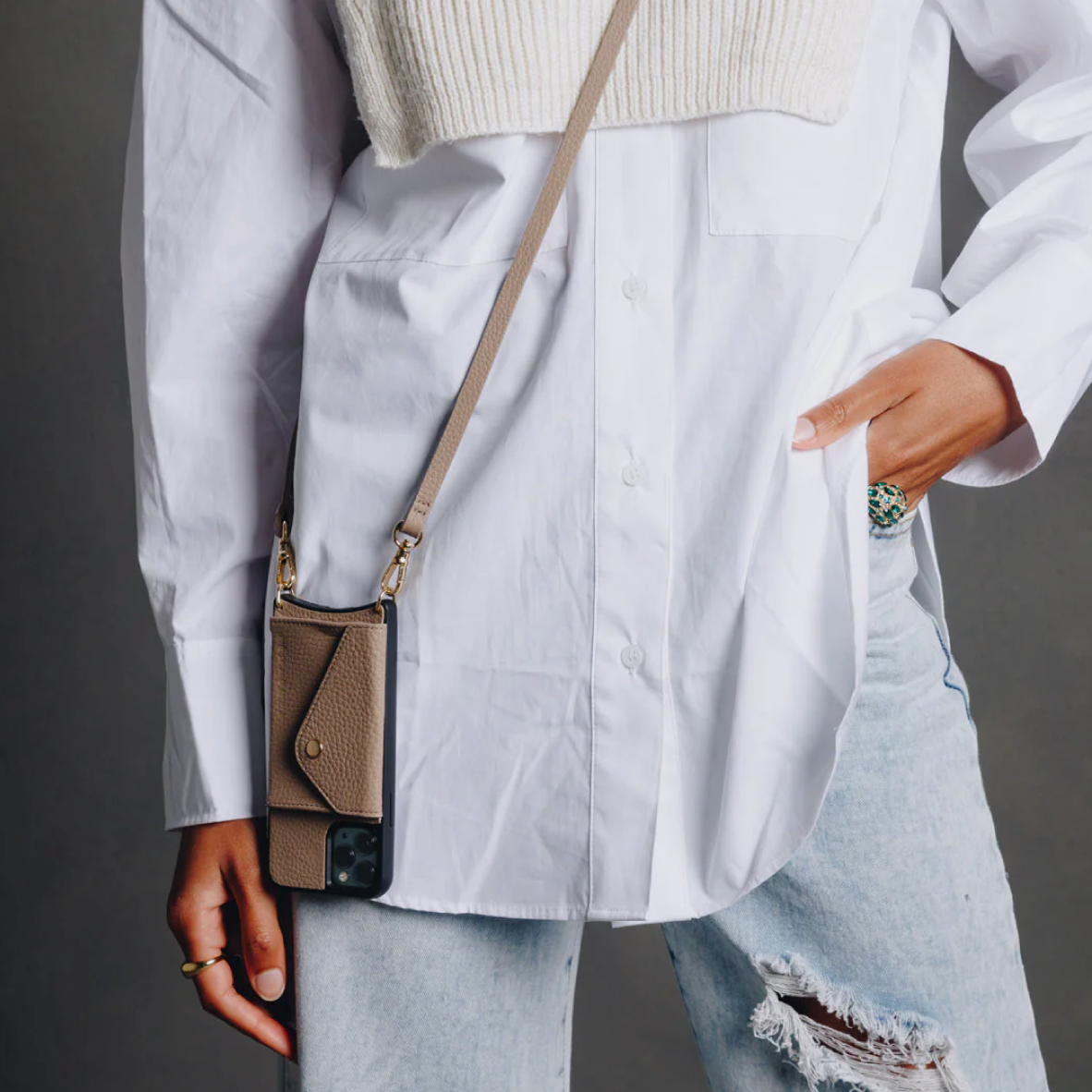 Hestia Crossbody iPhone 17 Set - Taupe