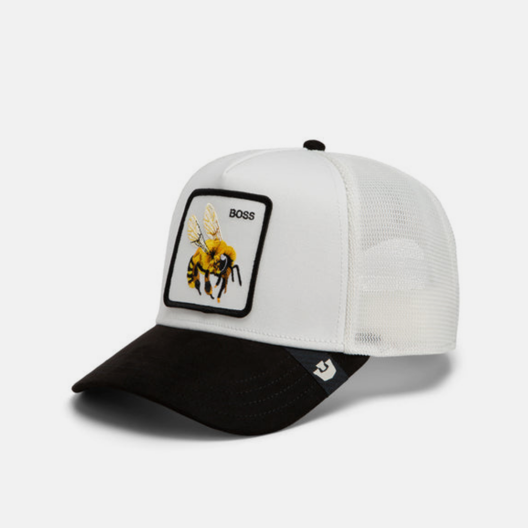 Boss Bee Suede Trucker - White & Black