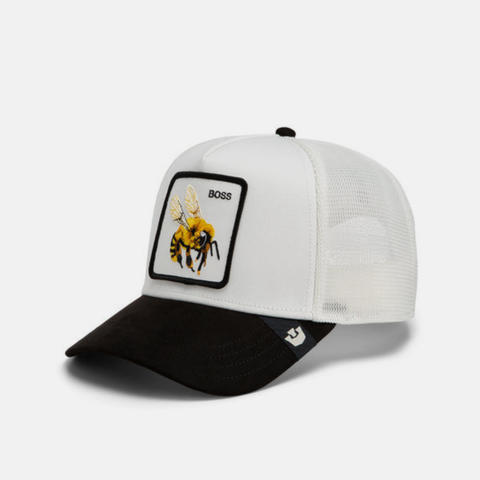 Boss Bee Suede Trucker - White & Black