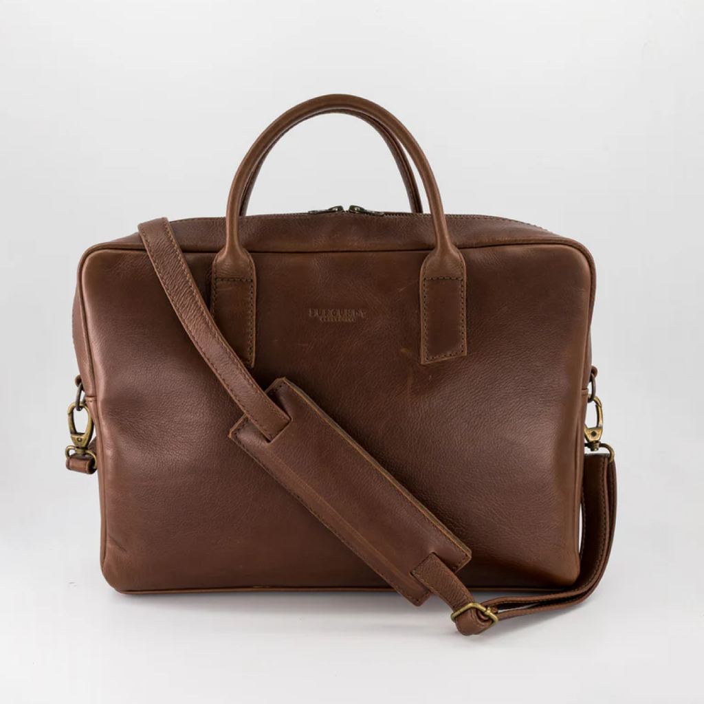 The Slim Briefcase - Saddle