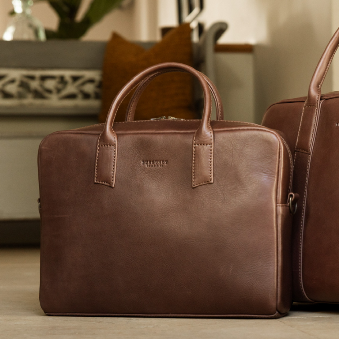 The Slim Briefcase - Saddle