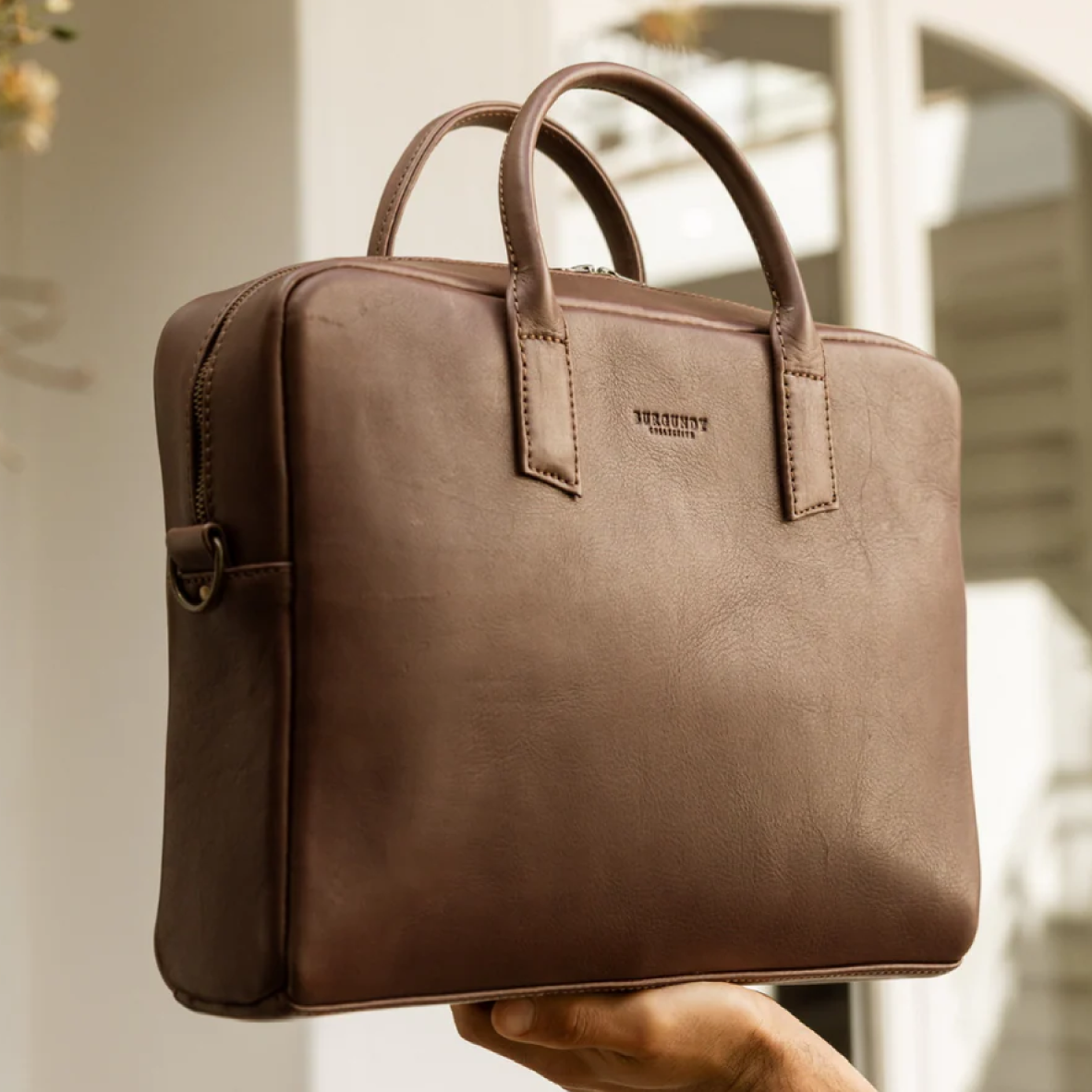 The Slim Briefcase - Saddle
