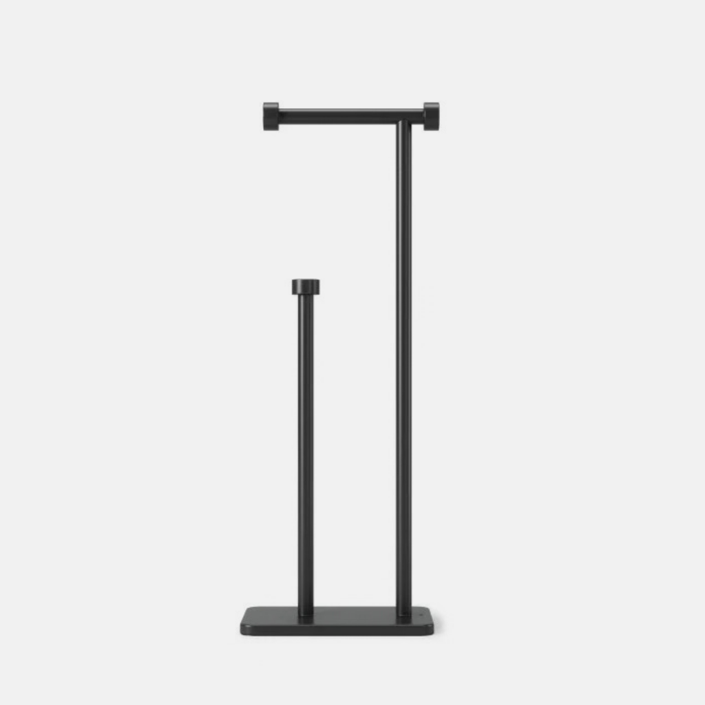 Cappa Toilet Paper Holder & Reserve - Black
