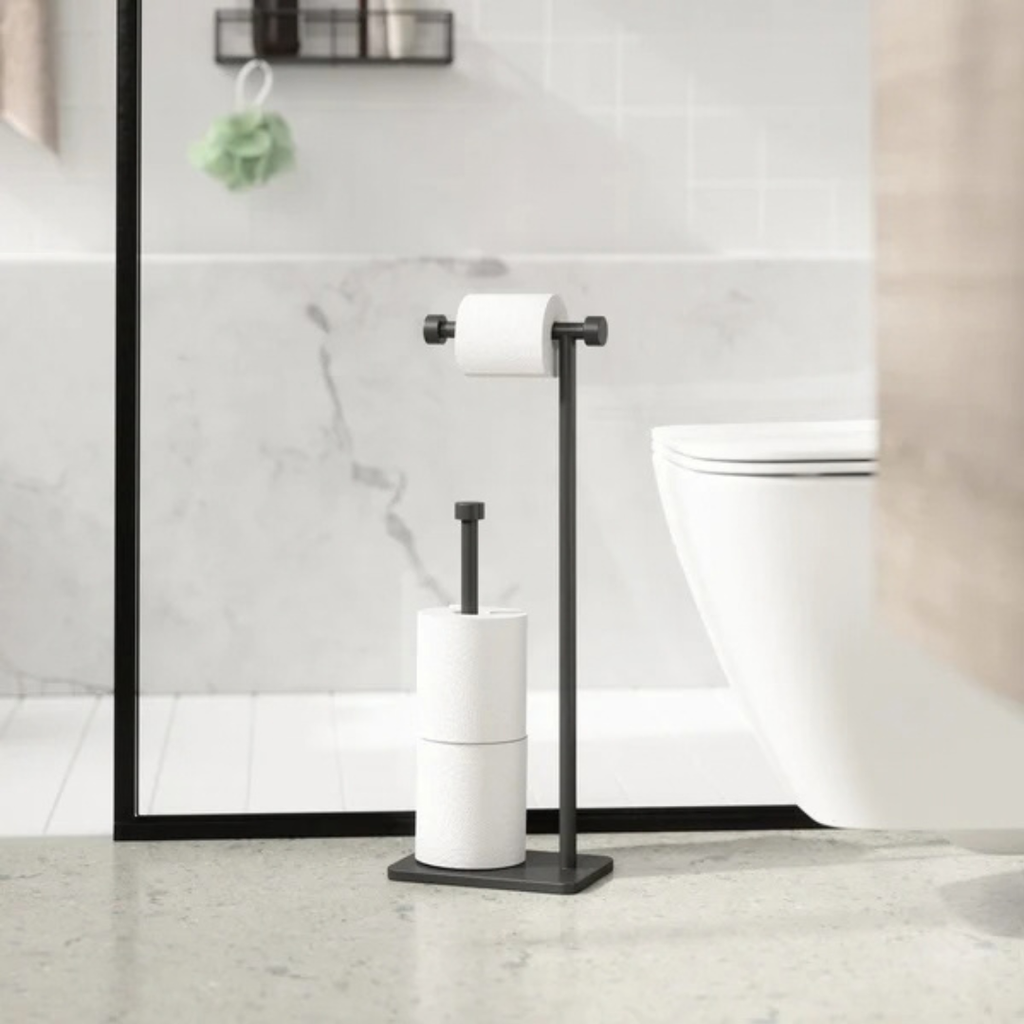 Cappa Toilet Paper Holder & Reserve - Black