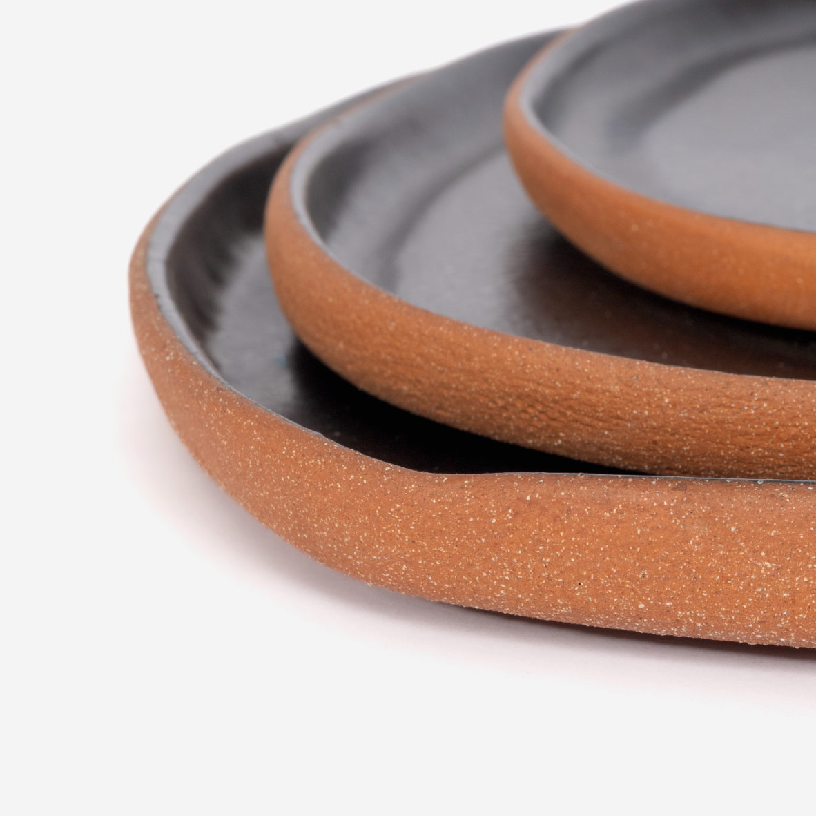 Ceres 3 Piece Terracotta Platter Set - Matte Black