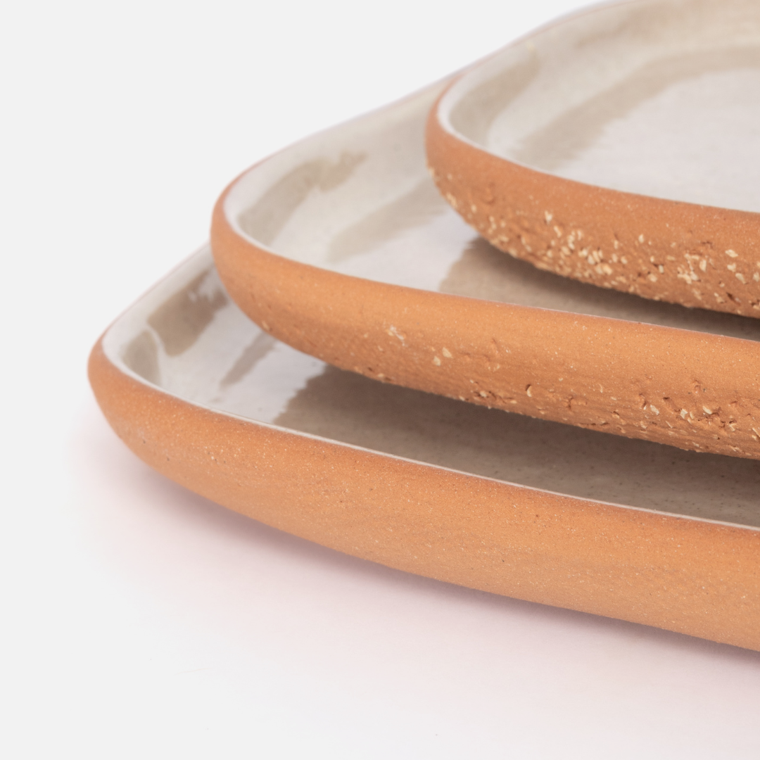 Ceres 3 Piece Terracotta Platter Set - Oat