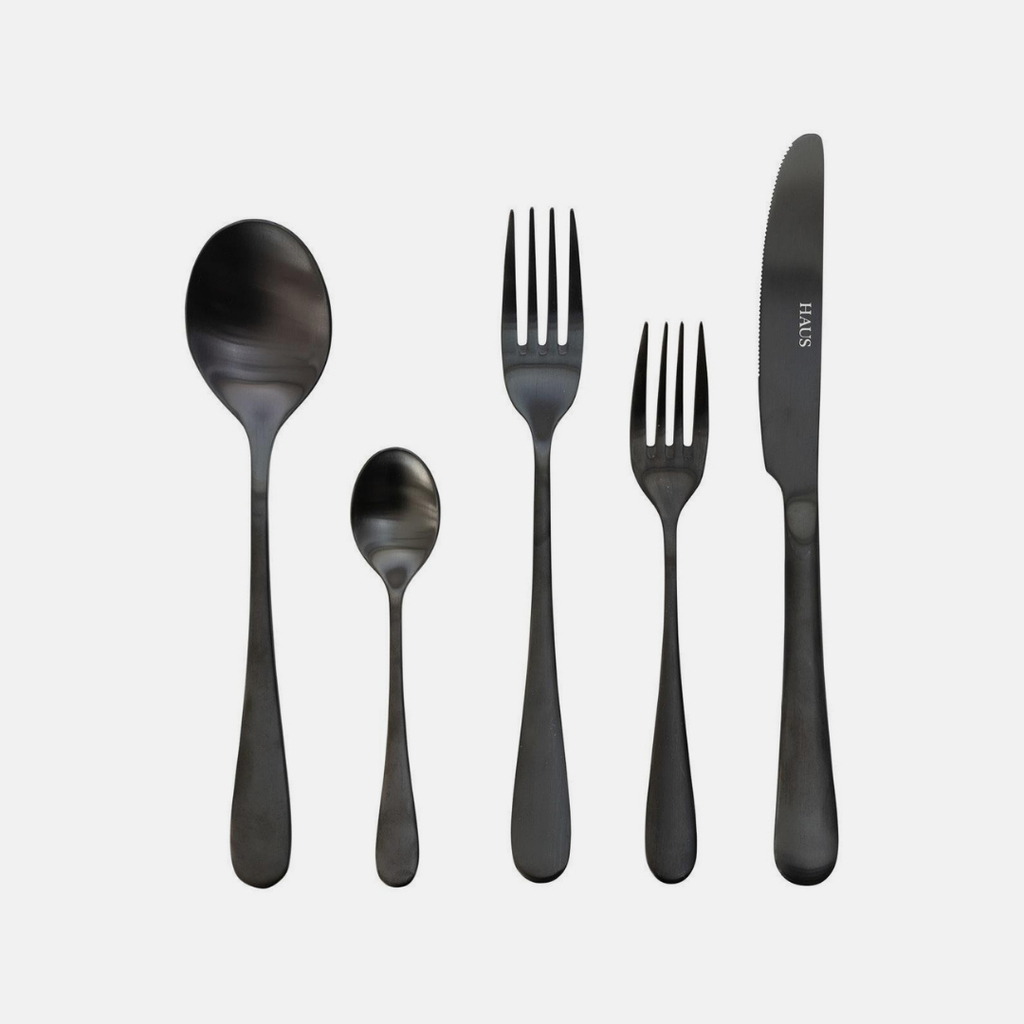 Cuisine Cutlery Set 20 Pcs - Matte Black