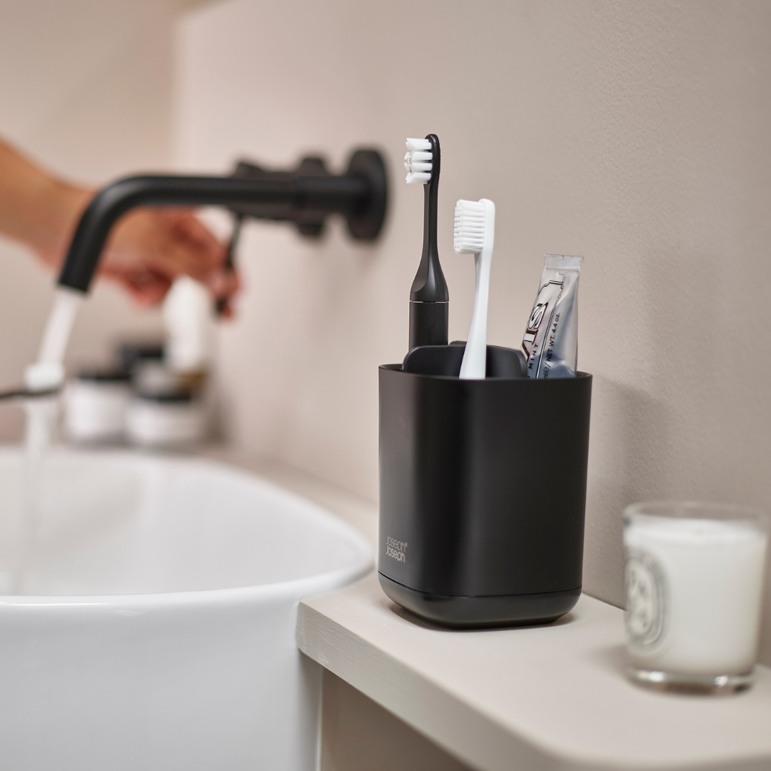 EasyStore™ Matt Black Toothbrush Holder