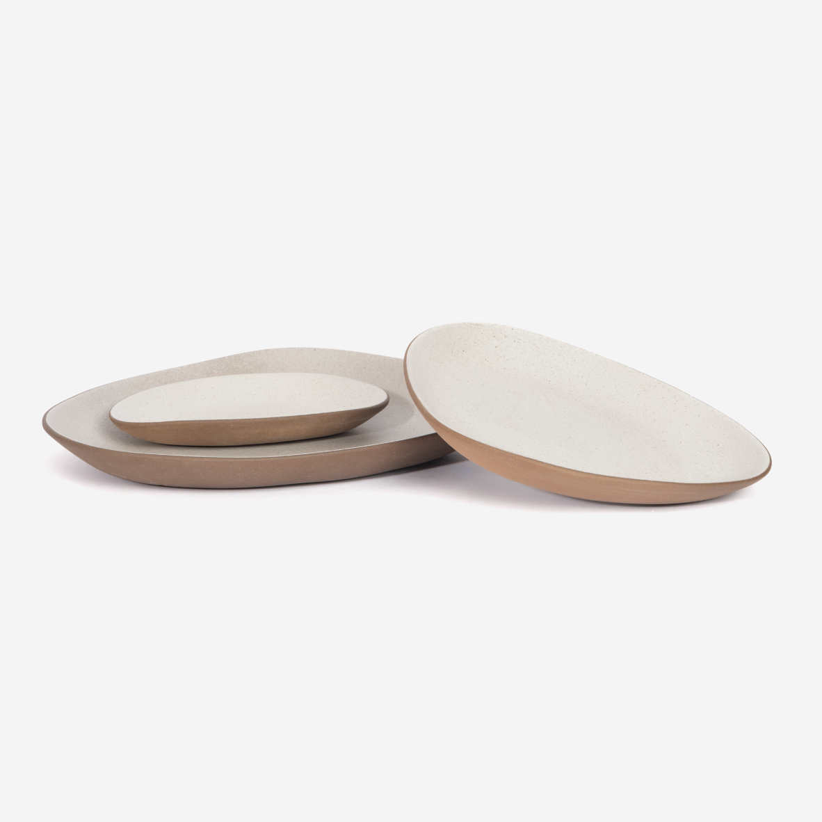Egg Nested Ceramic Set - White & Brown