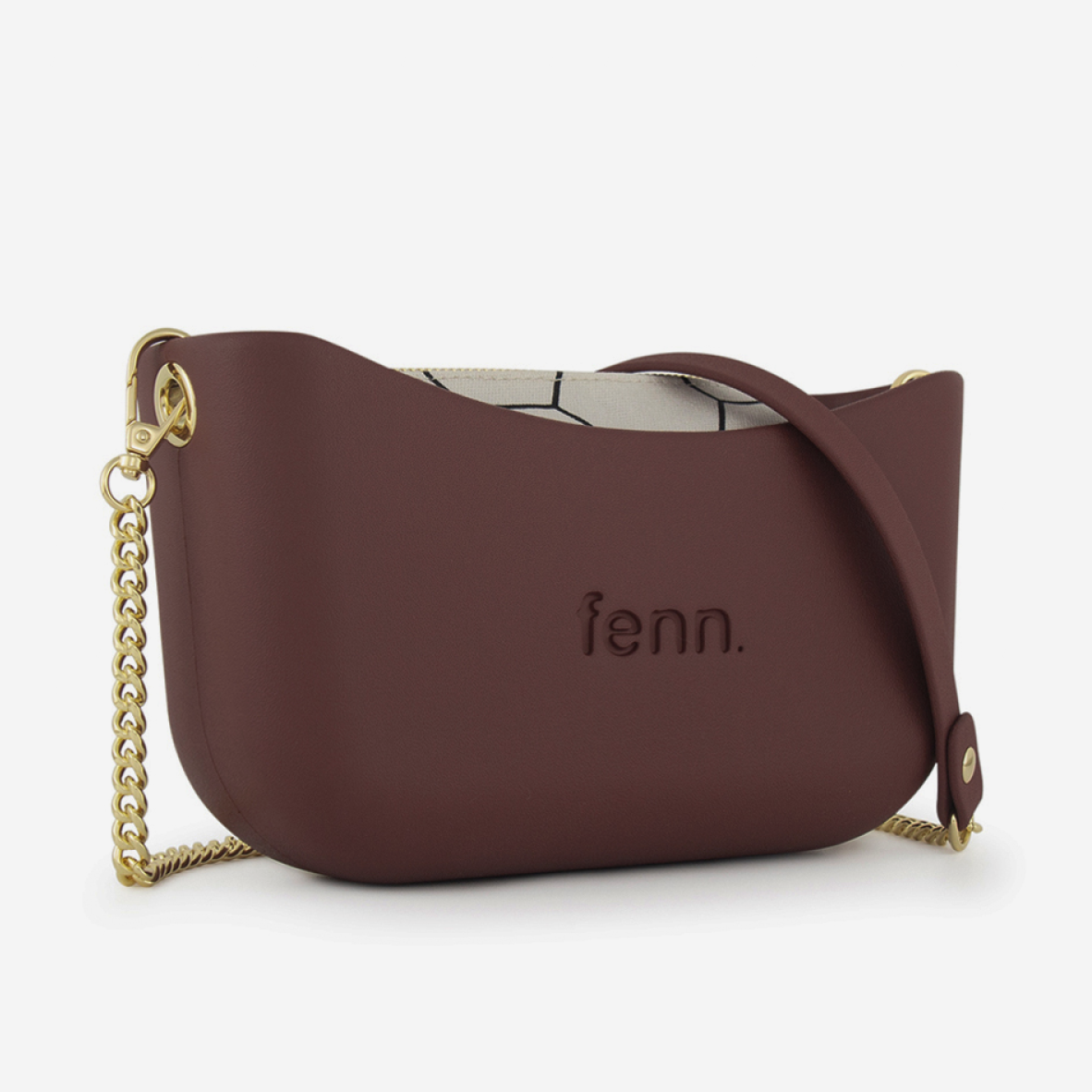 Classic Handbag - Maroon - Honeycomb Inner - Gold Chain