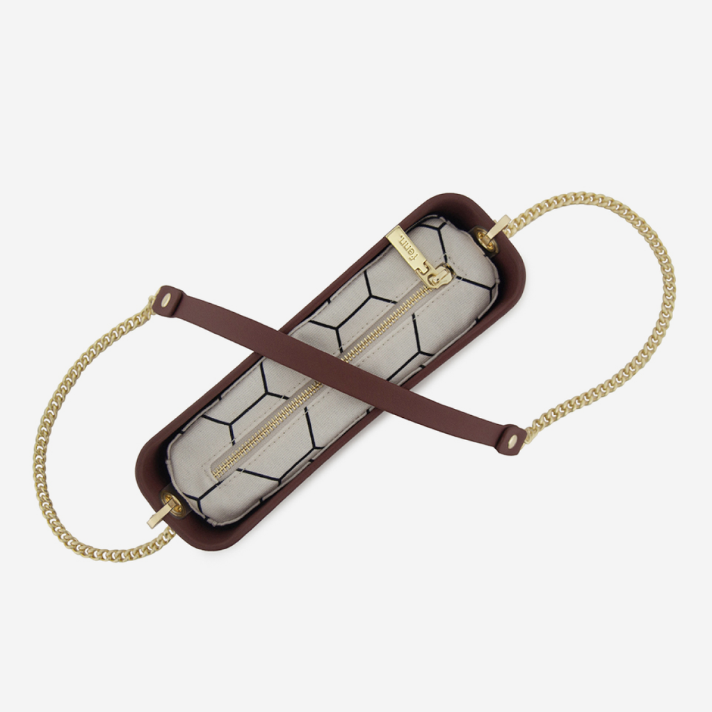 Classic Handbag - Maroon - Honeycomb Inner - Gold Chain