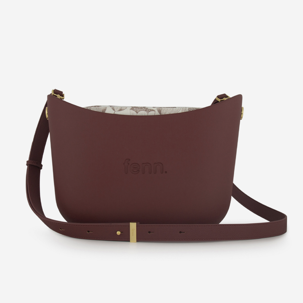 Messenger Bag - Maroon - Botanical Inner - Maroon Strap