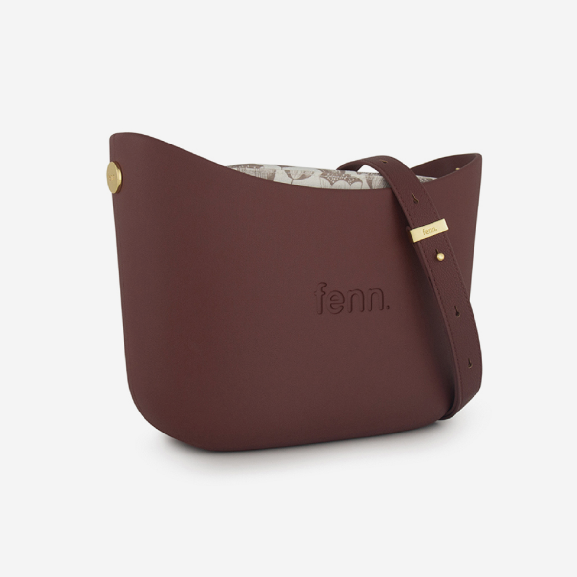 Messenger Bag - Maroon - Botanical Inner - Maroon Strap