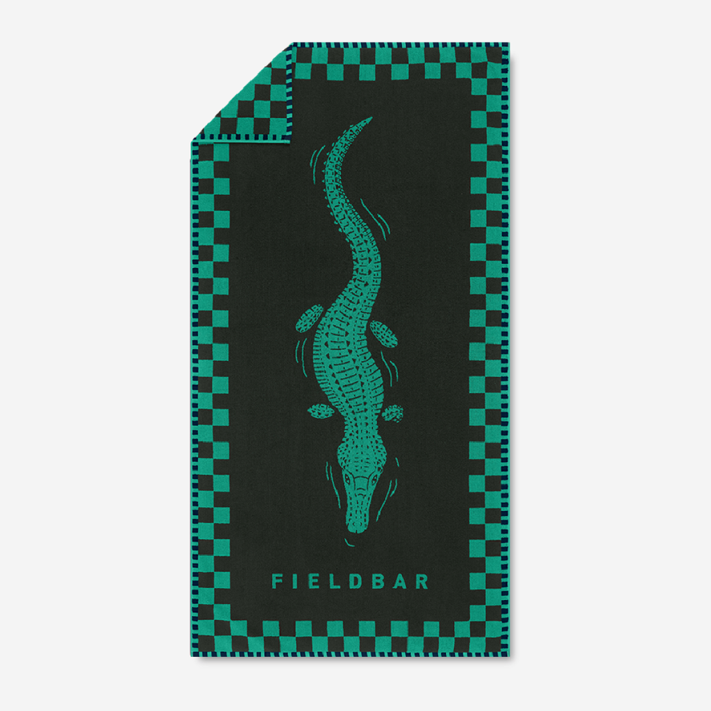 Seabed Nile Crocodile Beach & Bath Towel - Parisian Green