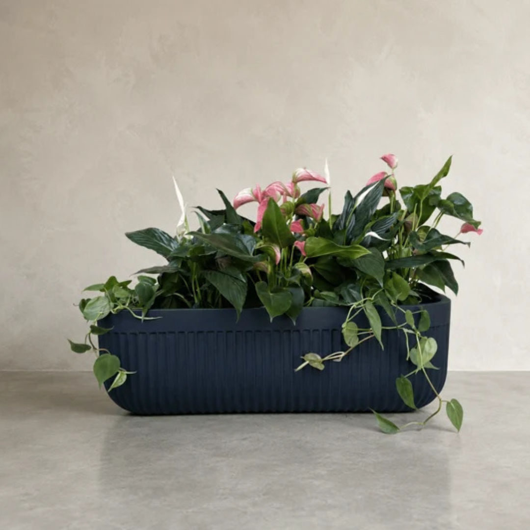 Flute Window Box Planter - Lead