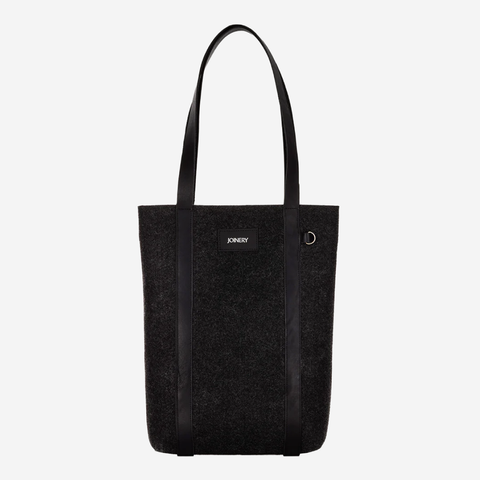 Utility Tote - Charcoal + Black Leather