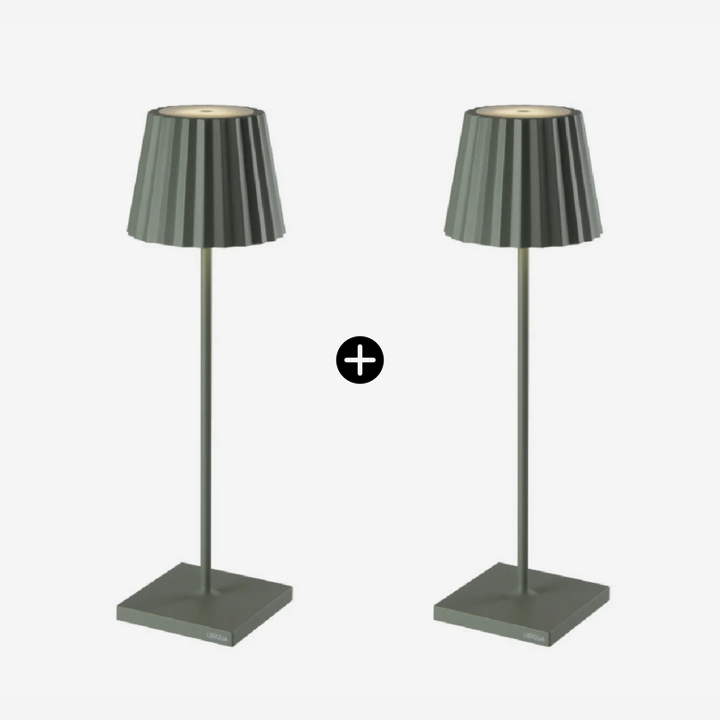 Plissé Rechargeable Table Lamp Combo