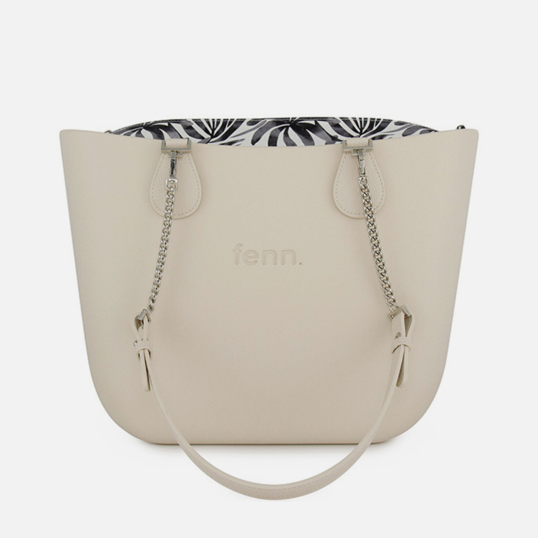 Original Handbag - Champagne - Palms Inner - Silver Chain