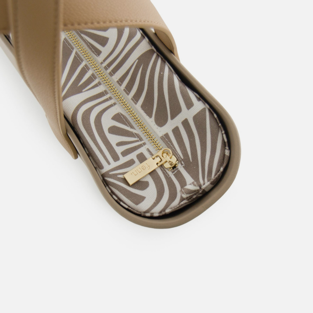 Original Handbag - Stone - Patterned Inner - Light Tan Handles