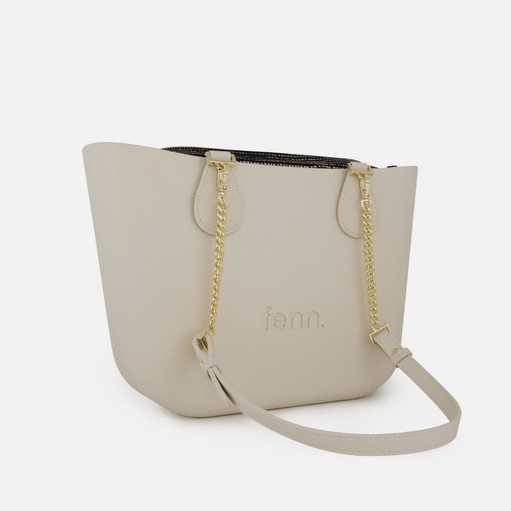 Petite Handbag - Champagne - Black Inner - Gold Chain