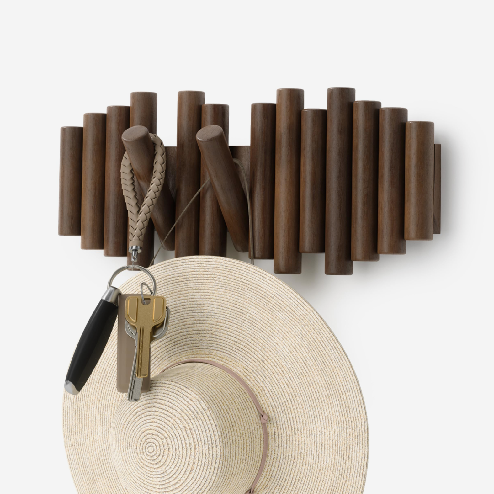 Picket Rail Wall Hook - Walnut